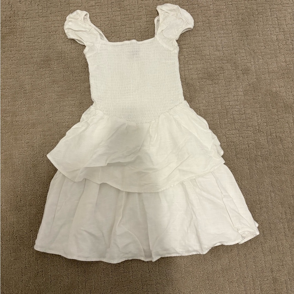 H&M White Smocked Dress - Small